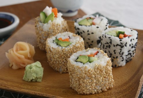 close up of inside out roll